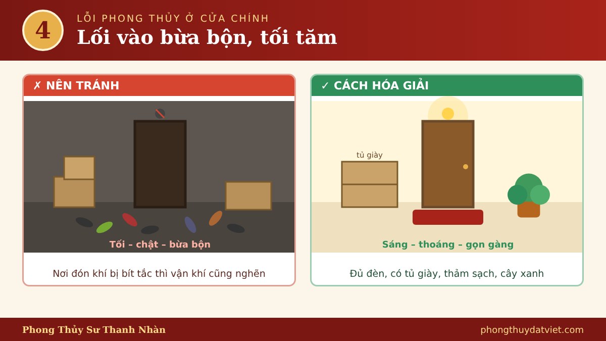 Lỗi 4 lối vào bừa bộn tối tăm