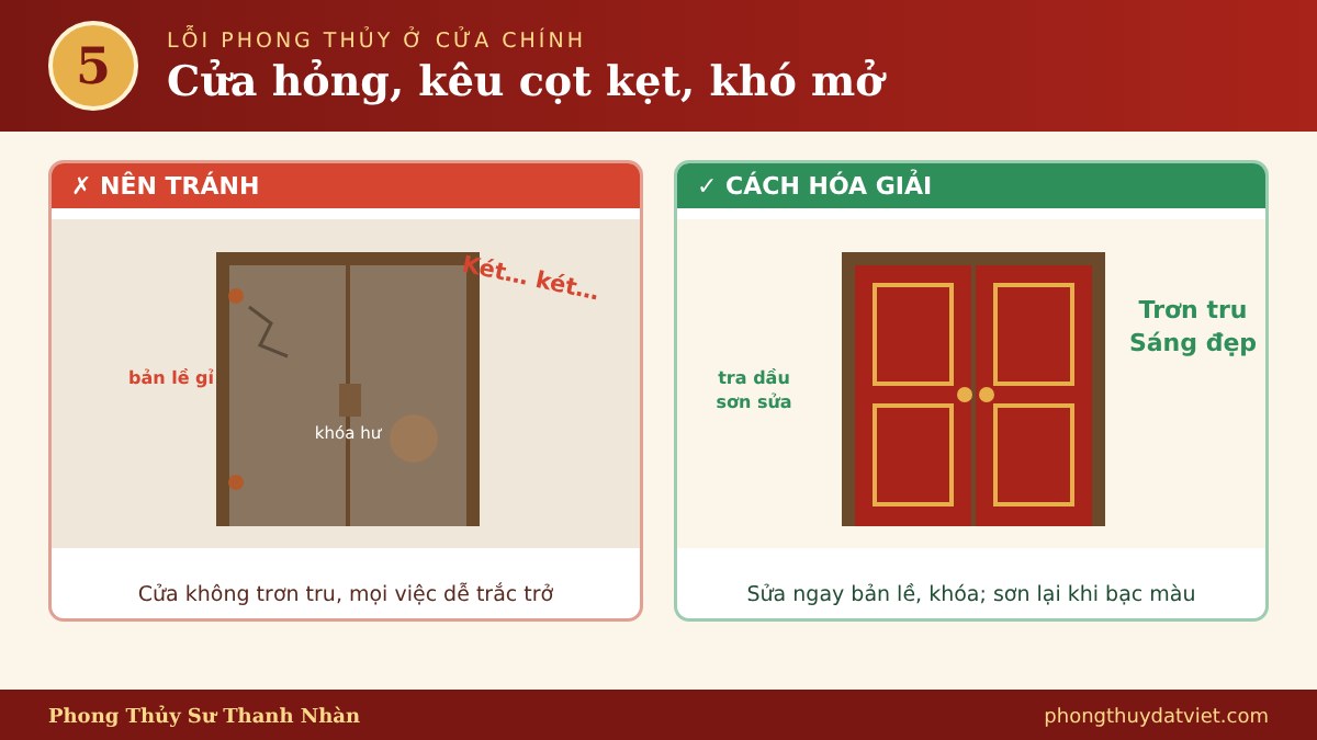 Lỗi 5 cửa hỏng kêu cọt kẹt
