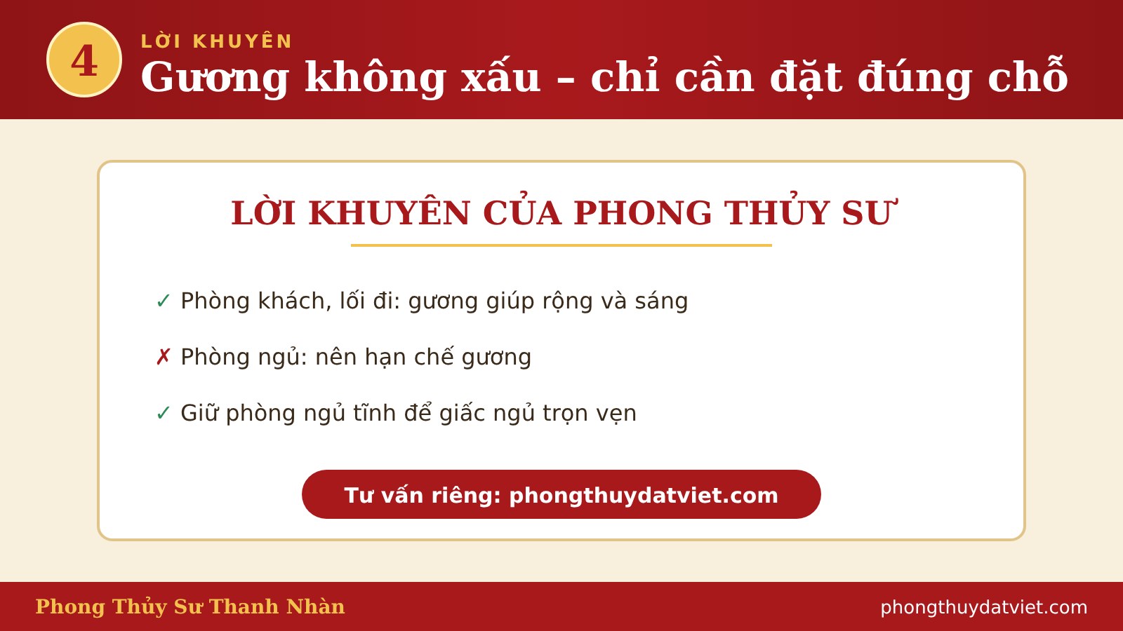 Lời khuyên đặt gương